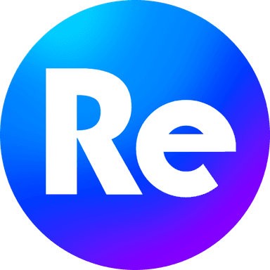 Rehab launcher icon: a white “Re” on a blue-to-violet gradient circle