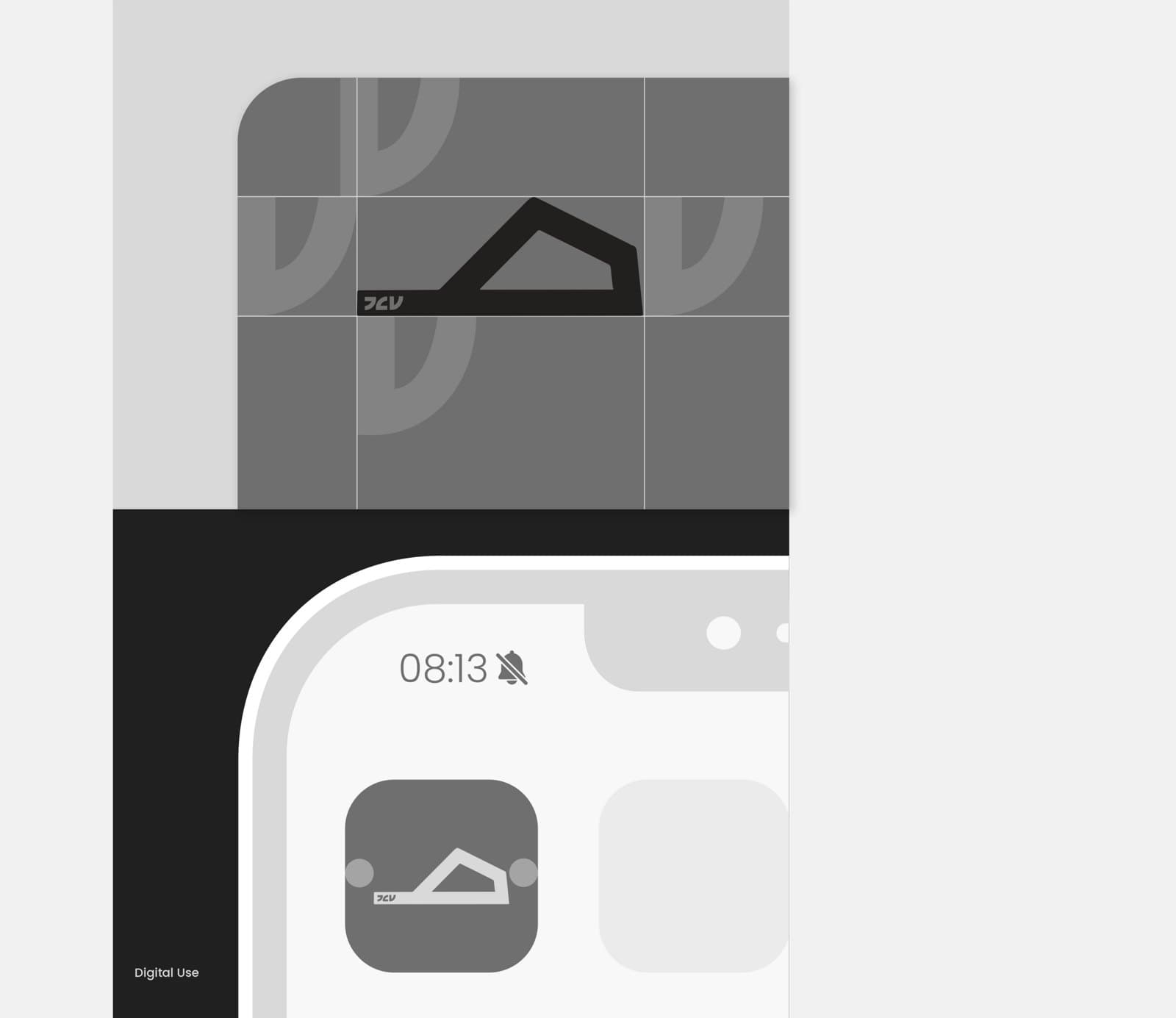 Cap-peak symbol as a digital app icon