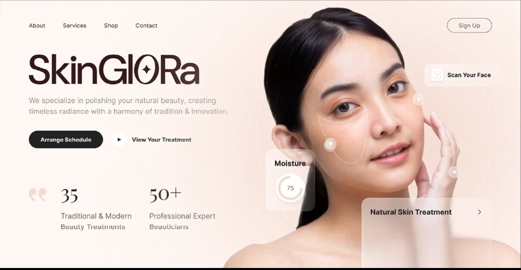 SkinGlora website hero concept
