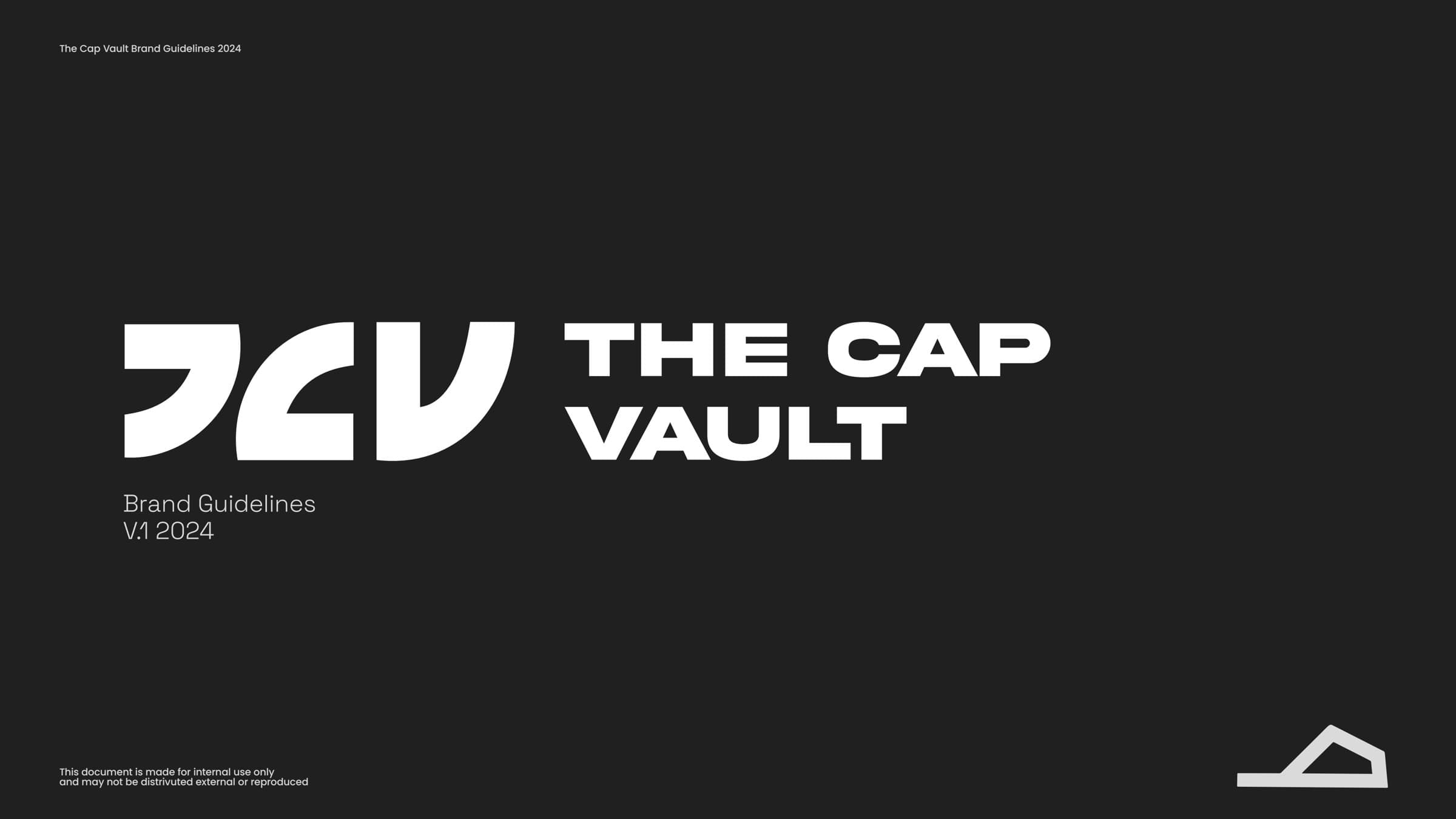 The Cap Vault brand guidelines cover