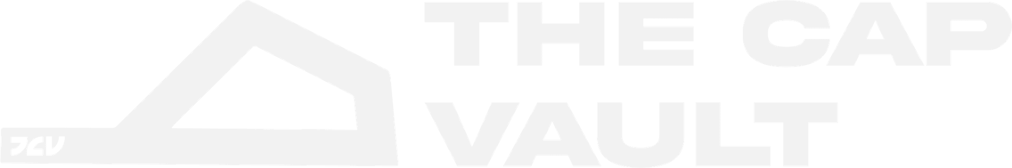 Primary logo: cap-peak symbol with THE CAP VAULT